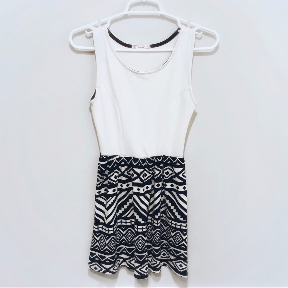 Papaya Black & White Dress